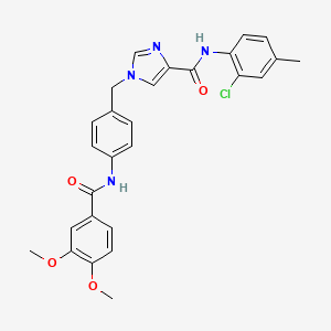 N-(2-chloro-4-methylphenyl)-1-{[4-(3,4-dimethoxybenzamido)phenyl]methyl}-1H-imidazole-4-carboxamide