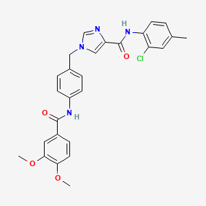 molecular formula C27H25ClN4O4 B6585963 N-(2-chloro-4-methylphenyl)-1-{[4-(3,4-dimethoxybenzamido)phenyl]methyl}-1H-imidazole-4-carboxamide CAS No. 1251593-74-4