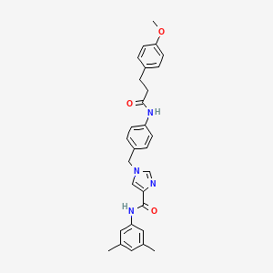 N-(3,5-dimethylphenyl)-1-({4-[3-(4-methoxyphenyl)propanamido]phenyl}methyl)-1H-imidazole-4-carboxamide