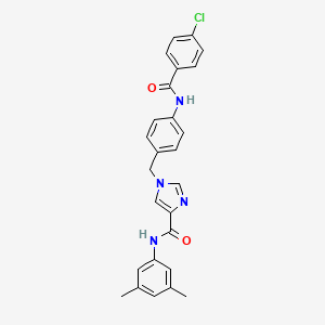 molecular formula C26H23ClN4O2 B6585975 1-{[4-(4-chlorobenzamido)phenyl]methyl}-N-(3,5-dimethylphenyl)-1H-imidazole-4-carboxamide CAS No. 1251608-49-7