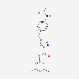 molecular formula C21H22N4O2 B6585976 N-(3,5-dimethylphenyl)-1-[(4-acetamidophenyl)methyl]-1H-imidazole-4-carboxamide CAS No. 1251593-98-2