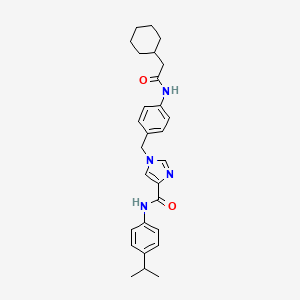 molecular formula C28H34N4O2 B6585991 1-{[4-(2-cyclohexylacetamido)phenyl]methyl}-N-[4-(propan-2-yl)phenyl]-1H-imidazole-4-carboxamide CAS No. 1251677-81-2