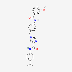 molecular formula C28H28N4O3 B6585999 1-{[4-(3-methoxybenzamido)phenyl]methyl}-N-[4-(propan-2-yl)phenyl]-1H-imidazole-4-carboxamide CAS No. 1251684-38-4