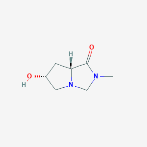 molecular formula C7H12N2O2 B065860 (6R,7AR)-6-hydroxy-2-methylhexahydro-1H-pyrrolo[1,2-c]imidazol-1-one CAS No. 173658-16-7
