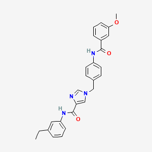 molecular formula C27H26N4O3 B6586007 N-(3-ethylphenyl)-1-{[4-(3-methoxybenzamido)phenyl]methyl}-1H-imidazole-4-carboxamide CAS No. 1251562-11-4