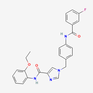 molecular formula C26H23FN4O3 B6586008 N-(2-ethoxyphenyl)-1-{[4-(3-fluorobenzamido)phenyl]methyl}-1H-imidazole-4-carboxamide CAS No. 1251623-01-4
