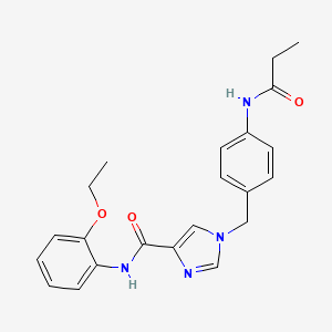 molecular formula C22H24N4O3 B6586015 N-(2-ethoxyphenyl)-1-[(4-propanamidophenyl)methyl]-1H-imidazole-4-carboxamide CAS No. 1251699-40-7