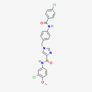 molecular formula C25H20Cl2N4O3 B6586035 N-(3-chloro-4-methoxyphenyl)-1-{[4-(4-chlorobenzamido)phenyl]methyl}-1H-imidazole-4-carboxamide CAS No. 1251608-67-9