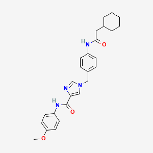 molecular formula C26H30N4O3 B6586040 1-{[4-(2-cyclohexylacetamido)phenyl]methyl}-N-(4-methoxyphenyl)-1H-imidazole-4-carboxamide CAS No. 1251658-65-7