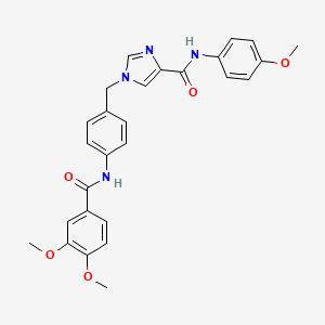 molecular formula C27H26N4O5 B6586051 1-{[4-(3,4-dimethoxybenzamido)phenyl]methyl}-N-(4-methoxyphenyl)-1H-imidazole-4-carboxamide CAS No. 1251692-01-9