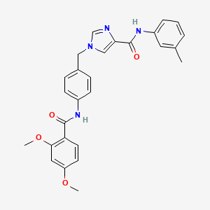 molecular formula C27H26N4O4 B6586053 1-{[4-(2,4-dimethoxybenzamido)phenyl]methyl}-N-(3-methylphenyl)-1H-imidazole-4-carboxamide CAS No. 1251559-95-1