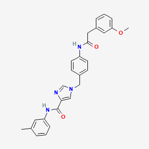 molecular formula C27H26N4O3 B6586059 1-({4-[2-(3-methoxyphenyl)acetamido]phenyl}methyl)-N-(3-methylphenyl)-1H-imidazole-4-carboxamide CAS No. 1251572-26-5