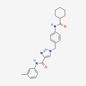 molecular formula C25H28N4O2 B6586067 1-[(4-cyclohexaneamidophenyl)methyl]-N-(3-methylphenyl)-1H-imidazole-4-carboxamide CAS No. 1251563-43-5