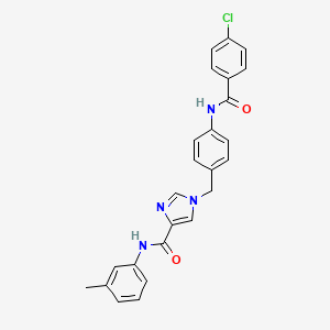 molecular formula C25H21ClN4O2 B6586073 1-{[4-(4-chlorobenzamido)phenyl]methyl}-N-(3-methylphenyl)-1H-imidazole-4-carboxamide CAS No. 1251709-70-2