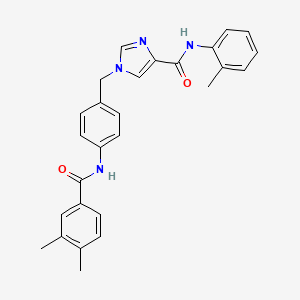 molecular formula C27H26N4O2 B6586078 1-{[4-(3,4-dimethylbenzamido)phenyl]methyl}-N-(2-methylphenyl)-1H-imidazole-4-carboxamide CAS No. 1251594-54-3
