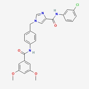 N-(3-chlorophenyl)-1-{[4-(3,5-dimethoxybenzamido)phenyl]methyl}-1H-imidazole-4-carboxamide