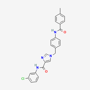 molecular formula C25H21ClN4O2 B6586083 N-(3-chlorophenyl)-1-{[4-(4-methylbenzamido)phenyl]methyl}-1H-imidazole-4-carboxamide CAS No. 1251594-60-1