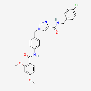 molecular formula C27H25ClN4O4 B6586085 N-[(4-chlorophenyl)methyl]-1-{[4-(2,4-dimethoxybenzamido)phenyl]methyl}-1H-imidazole-4-carboxamide CAS No. 1251560-38-9