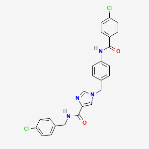molecular formula C25H20Cl2N4O2 B6586087 1-{[4-(4-chlorobenzamido)phenyl]methyl}-N-[(4-chlorophenyl)methyl]-1H-imidazole-4-carboxamide CAS No. 1251609-43-4