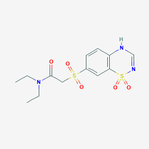 molecular formula C13H17N3O5S2 B6586092 2-[(1,1-dioxo-4H-1lambda6,2,4-benzothiadiazin-7-yl)sulfonyl]-N,N-diethylacetamide CAS No. 1189689-25-5