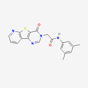 N-(3,5-dimethylphenyl)-2-{6-oxo-8-thia-3,5,10-triazatricyclo[7.4.0.0^{2,7}]trideca-1(9),2(7),3,10,12-pentaen-5-yl}acetamide
