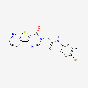 N-(4-bromo-3-methylphenyl)-2-{6-oxo-8-thia-3,5,10-triazatricyclo[7.4.0.0^{2,7}]trideca-1(9),2(7),3,10,12-pentaen-5-yl}acetamide