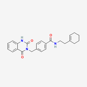 molecular formula C24H25N3O3 B6586116 N-[2-(cyclohex-1-en-1-yl)ethyl]-4-[(2,4-dioxo-1,2,3,4-tetrahydroquinazolin-3-yl)methyl]benzamide CAS No. 1251560-46-9