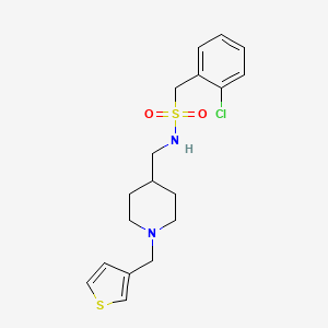 molecular formula C18H23ClN2O2S2 B6586122 1-(2-chlorophenyl)-N-({1-[(thiophen-3-yl)methyl]piperidin-4-yl}methyl)methanesulfonamide CAS No. 1234851-49-0