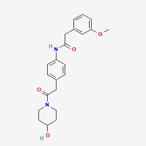molecular formula C22H26N2O4 B6586129 N-{4-[2-(4-hydroxypiperidin-1-yl)-2-oxoethyl]phenyl}-2-(3-methoxyphenyl)acetamide CAS No. 1235153-92-0