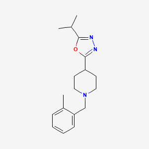 1-[(2-methylphenyl)methyl]-4-[5-(propan-2-yl)-1,3,4-oxadiazol-2-yl]piperidine