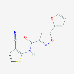 molecular formula C13H7N3O3S B6586148 N-(3-cyanothiophen-2-yl)-5-(furan-2-yl)-1,2-oxazole-3-carboxamide CAS No. 1251708-25-4