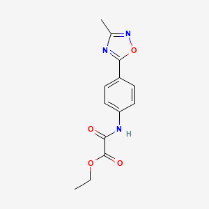 molecular formula C13H13N3O4 B6586192 ethyl {[4-(3-methyl-1,2,4-oxadiazol-5-yl)phenyl]carbamoyl}formate CAS No. 1226434-61-2