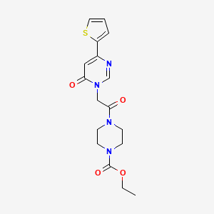 ethyl 4-{2-[6-oxo-4-(thiophen-2-yl)-1,6-dihydropyrimidin-1-yl]acetyl}piperazine-1-carboxylate