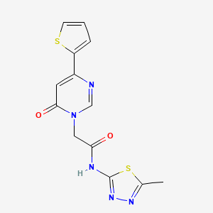 molecular formula C13H11N5O2S2 B6586212 N-(5-methyl-1,3,4-thiadiazol-2-yl)-2-[6-oxo-4-(thiophen-2-yl)-1,6-dihydropyrimidin-1-yl]acetamide CAS No. 1251564-68-7