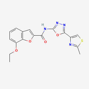 molecular formula C17H14N4O4S B6586221 7-ethoxy-N-[5-(2-methyl-1,3-thiazol-4-yl)-1,3,4-oxadiazol-2-yl]-1-benzofuran-2-carboxamide CAS No. 1251706-57-6
