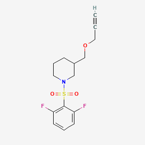 molecular formula C15H17F2NO3S B6586252 1-(2,6-difluorobenzenesulfonyl)-3-[(prop-2-yn-1-yloxy)methyl]piperidine CAS No. 1251558-57-2