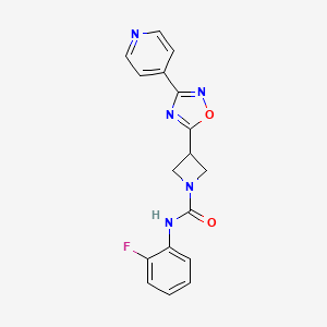 molecular formula C17H14FN5O2 B6586260 N-(2-fluorophenyl)-3-[3-(pyridin-4-yl)-1,2,4-oxadiazol-5-yl]azetidine-1-carboxamide CAS No. 1251681-61-4