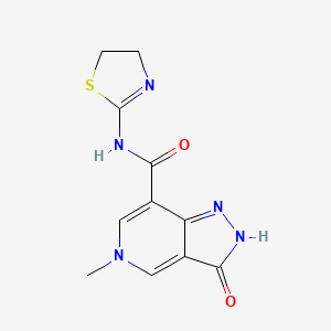 molecular formula C11H11N5O2S B6586302 N-(4,5-dihydro-1,3-thiazol-2-yl)-5-methyl-3-oxo-2H,3H,5H-pyrazolo[4,3-c]pyridine-7-carboxamide CAS No. 1226433-74-4