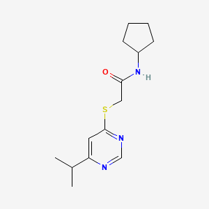 molecular formula C14H21N3OS B6586316 N-cyclopentyl-2-{[6-(propan-2-yl)pyrimidin-4-yl]sulfanyl}acetamide CAS No. 1226427-67-3