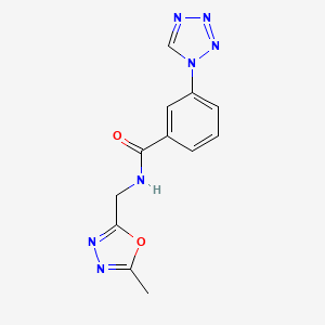 molecular formula C12H11N7O2 B6586328 N-[(5-methyl-1,3,4-oxadiazol-2-yl)methyl]-3-(1H-1,2,3,4-tetrazol-1-yl)benzamide CAS No. 1226431-21-5