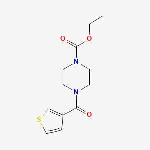 molecular formula C12H16N2O3S B6586330 ethyl 4-(thiophene-3-carbonyl)piperazine-1-carboxylate CAS No. 1226429-73-7
