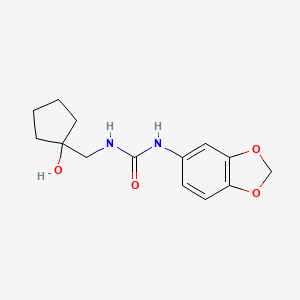 molecular formula C14H18N2O4 B6586367 3-(2H-1,3-benzodioxol-5-yl)-1-[(1-hydroxycyclopentyl)methyl]urea CAS No. 1219903-91-9