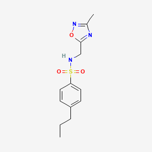 molecular formula C13H17N3O3S B6586369 N-[(3-methyl-1,2,4-oxadiazol-5-yl)methyl]-4-propylbenzene-1-sulfonamide CAS No. 1219914-82-5