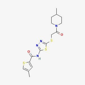 molecular formula C16H20N4O2S3 B6586441 4-methyl-N-(5-{[2-(4-methylpiperidin-1-yl)-2-oxoethyl]sulfanyl}-1,3,4-thiadiazol-2-yl)thiophene-2-carboxamide CAS No. 1219901-74-2