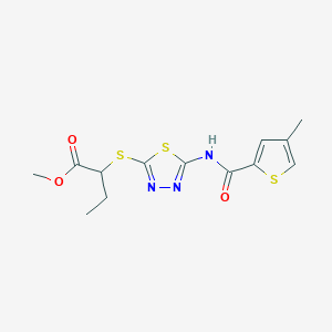 molecular formula C13H15N3O3S3 B6586444 methyl 2-{[5-(4-methylthiophene-2-amido)-1,3,4-thiadiazol-2-yl]sulfanyl}butanoate CAS No. 1226450-47-0