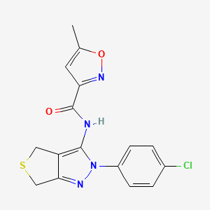 molecular formula C16H13ClN4O2S B6586446 N-[2-(4-chlorophenyl)-2H,4H,6H-thieno[3,4-c]pyrazol-3-yl]-5-methyl-1,2-oxazole-3-carboxamide CAS No. 1226445-40-4