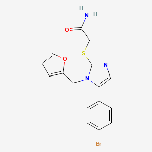 molecular formula C16H14BrN3O2S B6586469 2-{[5-(4-bromophenyl)-1-[(furan-2-yl)methyl]-1H-imidazol-2-yl]sulfanyl}acetamide CAS No. 1207037-95-3