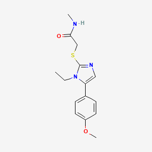 molecular formula C15H19N3O2S B6586484 2-{[1-ethyl-5-(4-methoxyphenyl)-1H-imidazol-2-yl]sulfanyl}-N-methylacetamide CAS No. 1207003-94-8