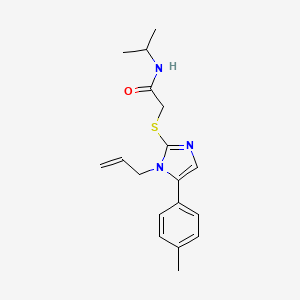 molecular formula C18H23N3OS B6586504 2-{[5-(4-methylphenyl)-1-(prop-2-en-1-yl)-1H-imidazol-2-yl]sulfanyl}-N-(propan-2-yl)acetamide CAS No. 1207011-79-7