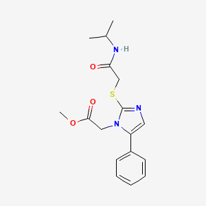 molecular formula C17H21N3O3S B6586521 methyl 2-[5-phenyl-2-({[(propan-2-yl)carbamoyl]methyl}sulfanyl)-1H-imidazol-1-yl]acetate CAS No. 1207020-73-2